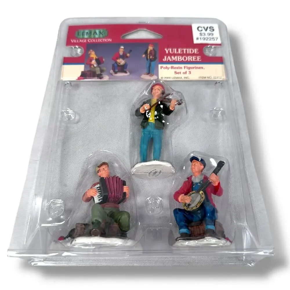 Vintage‎ Lemax Village Collection Yuletide Jamboree Figurine Set 3 #192257